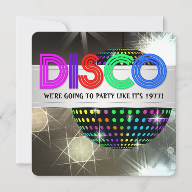Invitation Soirée dansante Disco (Devant)