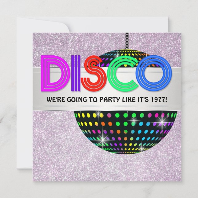 Invitation Soirée dansante Disco (Devant)