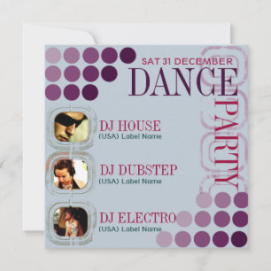 Invitation Soirée dansante géniale du DJ de club avec des