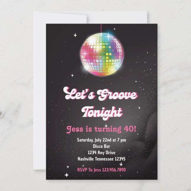 Invitation Soirée Dansante Rétro Disco des Années 70 (Devant)