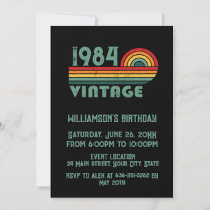 Invitation Soirée de 40 ans vintage personnalisée