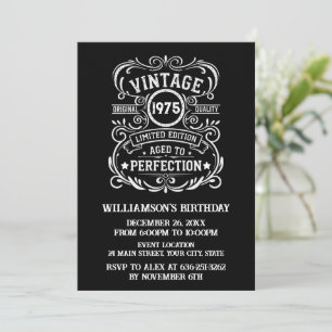 Invitation Soirée de 50 ans vintage personnalisée