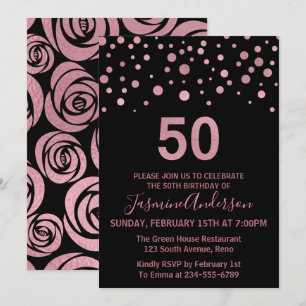 Invitation Soirée de 50e anniversaire de la Gold Faux Foil Ro