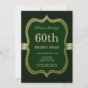 Invitation Soirée de 60e anniversaire Green and Gold