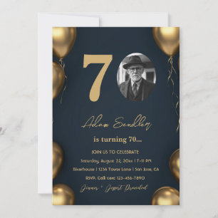 Invitation Soirée de 70e anniversaire simple et élégante