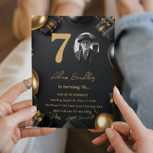 Invitation Soirée de 70e anniversaire simple et élégante