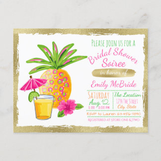 Invitation Soirée de Baby Shower Tropical