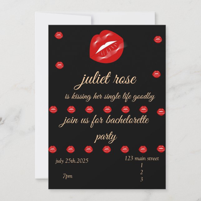 Invitation Soirée de bachelorette (Devant)