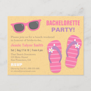 Invitation Soirée de bachelorette du week-end de plage