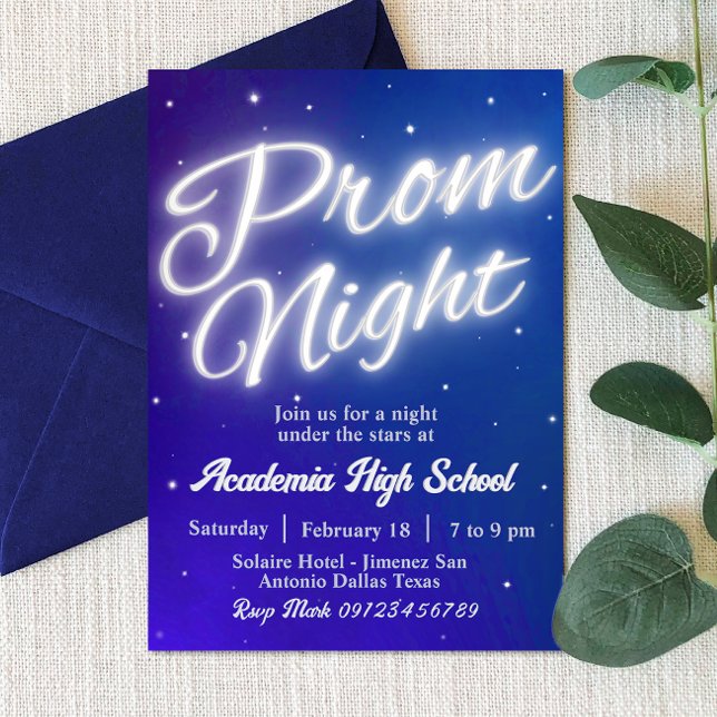 Invitation Soirée de Bal - Sous les Étoiles  (Prom Night - Under the Stars Invitation)