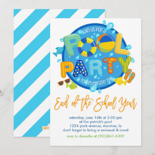 Invitation Soirée de billard d'été, fête de fin d'année scola