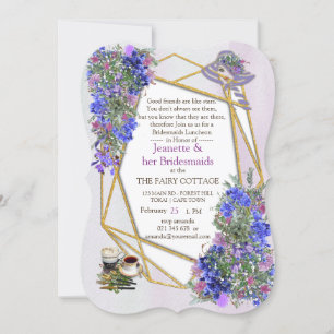 Invitation Soirée de Bridemaids Géométrique Or & Lavande