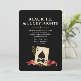 Invitation Soirée de casino de Noël en tenue de soirée 