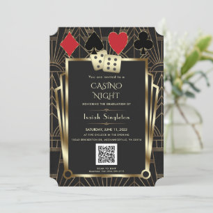 Invitation Soirée de casino élégante de Las Vegas pour la rem