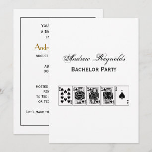 Invitation Soirée de Casino Poker Quinte Flush Royale Pique