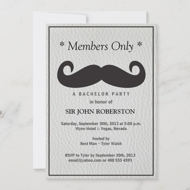 Invitation Soirée de célibataire réservée aux membres en simi (Devant)