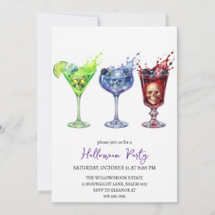 Invitation Soirée de cocktail effrayante Halloween
