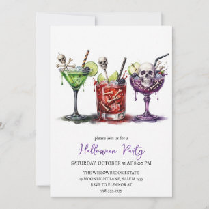 Invitation Soirée de cocktail effrayante Halloween