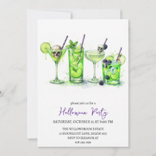 Invitation Soirée de cocktail effrayante Halloween