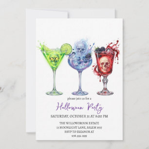 Invitation Soirée de cocktail effrayante Halloween