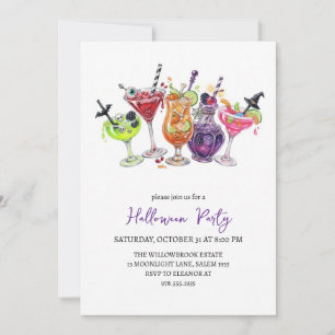 Invitation Soirée de cocktail effrayante Halloween
