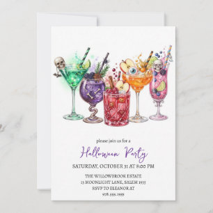 Invitation Soirée de cocktail effrayante Halloween