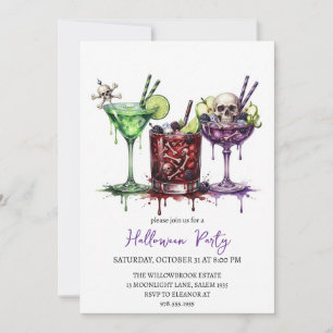 Invitation Soirée de cocktail effrayante Halloween