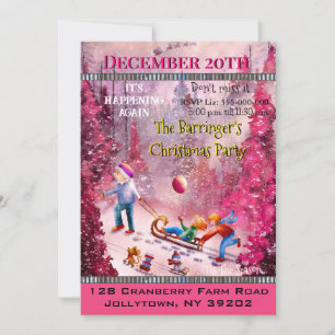 Invitation Soirée de couchage Fête de Noël annuelle