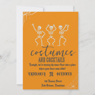Invitation Soirée de danse de crâne gothique rétro Halloween