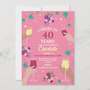 Invitation Soirée de dégustation de vin rose 40e anniversaire