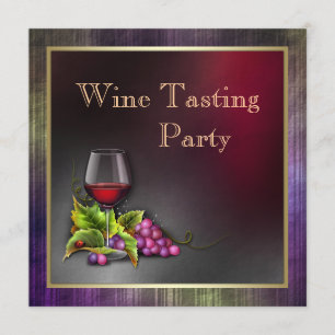 Invitation Soirée de dégustation de vin rouge élégant violet