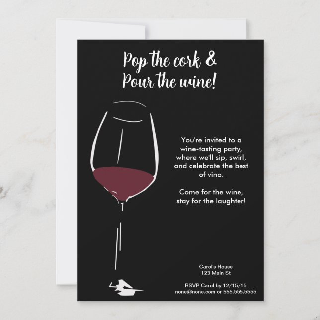Invitation Soirée de Dégustation de Vins (Devant)
