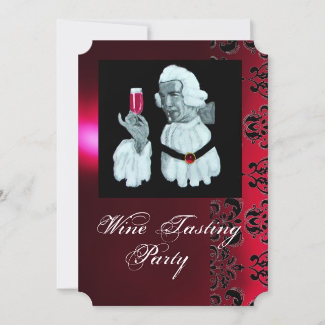 Invitation SOIRÉE DE DÉGUSTATION DE VINS DE SOMMELIER Damas,  (Devant)