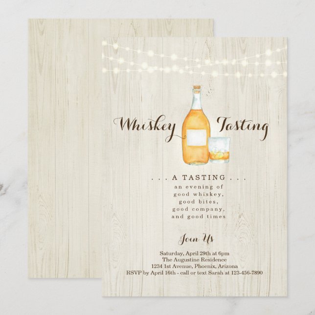 Invitation Soirée de dégustation de Whiskey (Devant / Derrière)