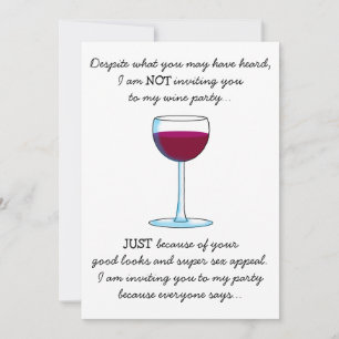 Invitation Soirée de dégustation humoristique Oenophile Invit