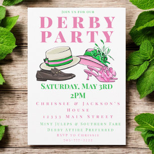Invitation Soirée de Derby avec chapeaux élégants mode chauss