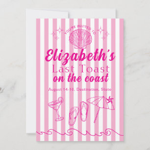 Invitation Soirée de dernière nuit sur la plage pour l'enterr