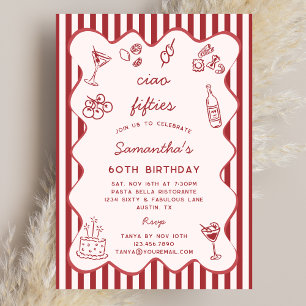 Invitation Soirée de dîner de pâtes italiennes des années 50 
