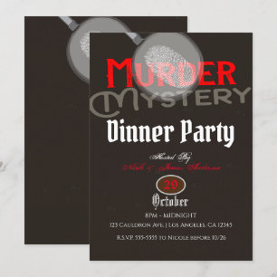 Invitation Soirée de dîner mystère de meurtre marron
