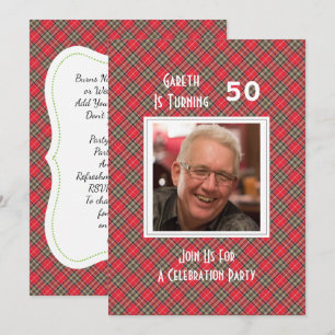 Invitation Soirée de fête à thème écossaise Tartan