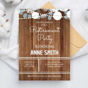Invitation Soirée de fête de la retraite Dîner Boissons retra