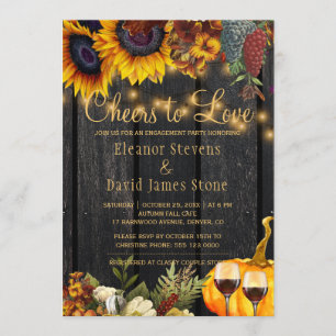 Invitation Soirée de fiançailles en bois rustique