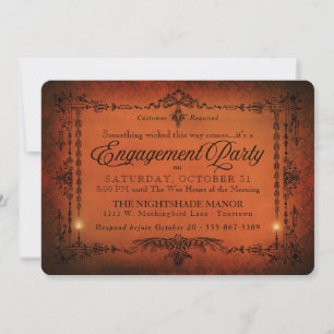 Invitation Soirée de fiançailles Halloween à la frontière got