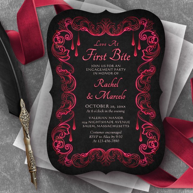 Invitation Soirée de fiançailles Vampire Halloween (Créateur téléchargé)