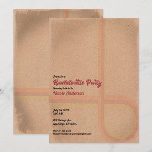 Invitation Soirée de Fille Rétro Vintage Grunge Années 60 70
