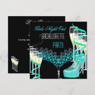 Invitation Soirée de Filles de Demoiselle d'Honneur Teal Blue