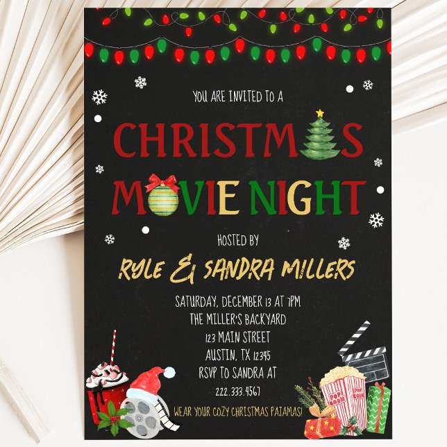 Invitation Soirée de film de Noël (Créateur téléchargé)