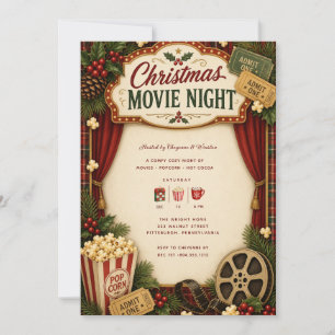 Invitation Soirée de film de Noël Fête de Noël