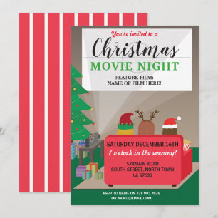 Invitation Soirée de films de Noël pour enfants Fête de films
