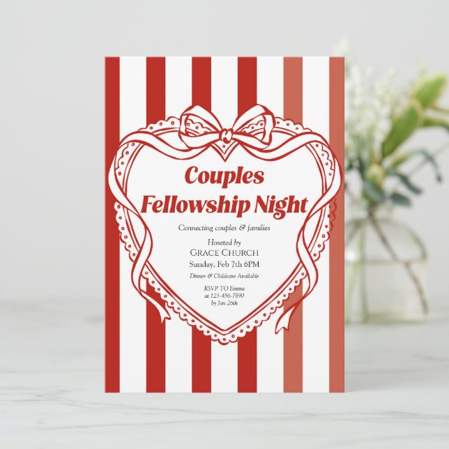 Invitation Soirée de fraternité pour couples Église (Debout devant)
